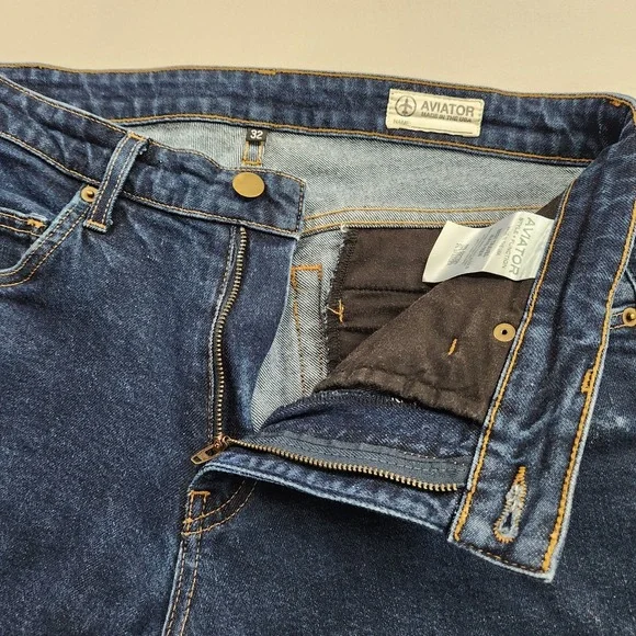 Aviator Mens Jeans Best Travel Stretch Size 32 (32x27) Blue Denim - Picture 2 of 10